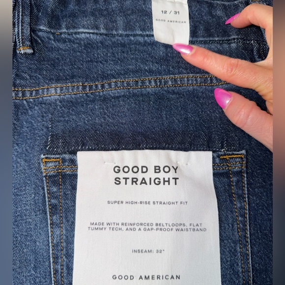 NWT Good American Good Boy Straight Leg Jeans - Picture 12 of 15